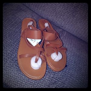 Camel colored strappy sandals
